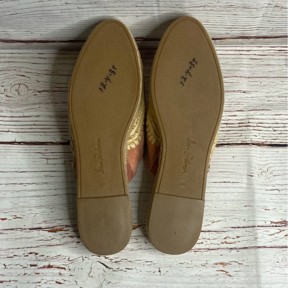 New Sam Edelman Austin Espadrille Slide in Rose Suede Sz 10.5